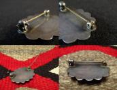 Vintage Navajo Silver Concho Pin w/Gem Turquoise  c.1945～