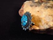 Vintage Navajo Silver Concho Pin w/Gem Turquoise  c.1945～
