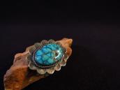 Vintage Navajo Silver Concho Pin w/Gem Turquoise  c.1945～