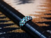 Vintage Zuni "Dishta Style" Turquoise Inlay Ring  c.1970～