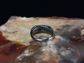 Vintage Zuni "Dishta Style" Turquoise Inlay Ring  c.1970～