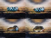 Vintage Zuni "Dishta Style" Turquoise Inlay Ring  c.1970～