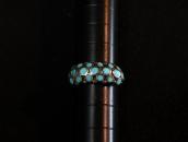 Vintage Zuni "Dishta Style" Turquoise Inlay Ring  c.1970～