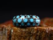 Vintage Zuni "Dishta Style" Turquoise Inlay Ring  c.1970～