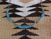 Vintage Zuni Blue Gem Turquoise Inlay Necklace  c.1950～