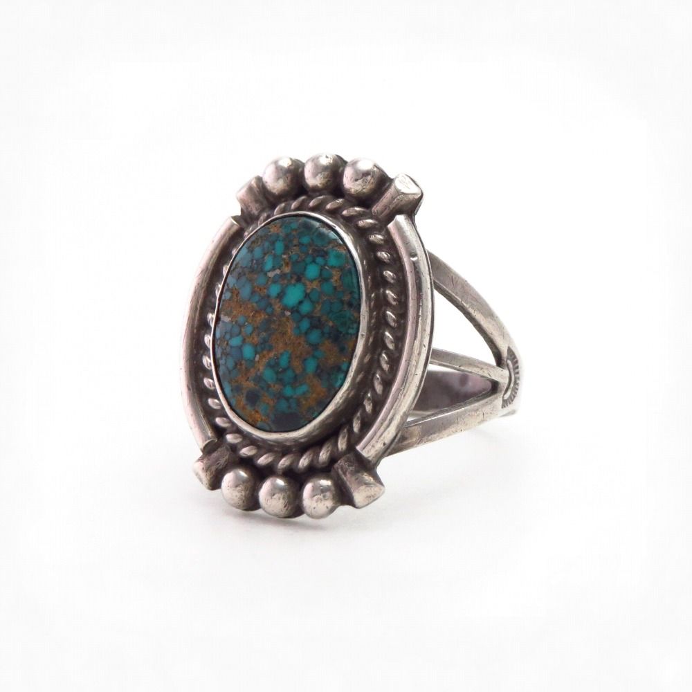 Vintage Navajo Gem Quality Turquoise Ring in Silver  c.1950～
