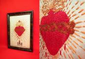 Antique Hand Embroidery  "Sacro Cuore"
