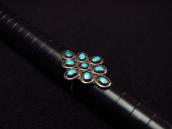 Vintage Zuni Diamond Shape Silver Ring w/Turquoise  c.1965～