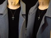 Vtg Zuni Turquoise Inlay Small Cross Fob Necklace  c.1960～