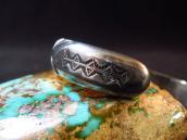 Vintage Navajo Filed & Stamped Heavy Silver Cuff  c.1940～