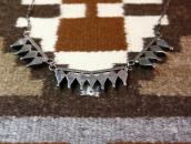Old Zuni Diamond Cut Onyx Fob Silver Necklace  c.1965～