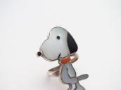 Vintage Zuni Multi-Stone Inlay 『Snoopy』 Silver Ring c.1970～