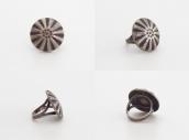 Atq Shell Concho Face Stamped Silver Tourist Ring  c.1935～