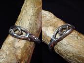 Antique Navajo Stamped Cast Silver Cuff Bracelet  c.1930～