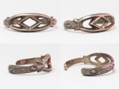Antique Navajo Stamped Cast Silver Cuff Bracelet  c.1930～