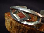 Antique Navajo Stamped Cast Silver Cuff Bracelet  c.1930～