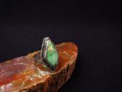 Antique Coffin Shape Face Ring w/Green Turquoise  c.1940～