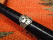 Antique 【R.S. DAVIS】 卍 Applique Silver CigarBand Ring c.1930
