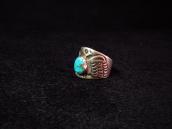 Vintage Thunderbird Patched Ring with Turquoise