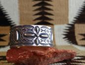 Atq Navajo Repouse & Thunderbird Stamped Wide Cuff  c.1930～