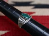 Atq Navajo Split Shank Silver Ring w/Green Turquoise c.1935～