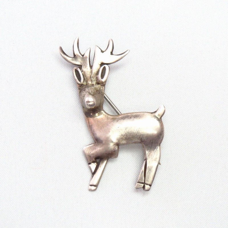 【UITA6】 Antique Navajo Deer Shape Silver Pin  c.1935～