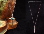Vintage Cross Fob with Turquoise Necklace  c.1960～