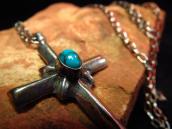 Vintage Cross Fob with Turquoise Necklace  c.1960～
