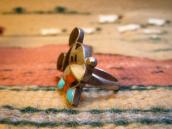 Zuni Vintage Channel Inlay Mickey Face Small Ring  c.1960～