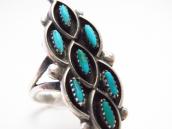 Vintage Zuni Needlepoint Turquoise Ring in Silver  c.1955～