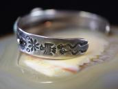 Atq Navajo T-bird & Snake Stamped Cuff w/Turquoise c.1930～