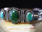 Atq Navajo T-bird & Snake Stamped Cuff w/Turquoise c.1930～