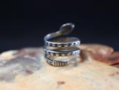 Vintage【Maisel's】Coiled Snake Silver Ring /Turquoise c.1945～