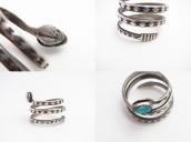 Vintage【Maisel's】Coiled Snake Silver Ring /Turquoise c.1945～
