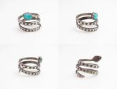 Vintage【Maisel's】Coiled Snake Silver Ring /Turquoise c.1945～