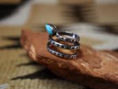 Vintage【Maisel's】Coiled Snake Silver Ring /Turquoise c.1945～