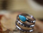 Vintage【Maisel's】Coiled Snake Silver Ring /Turquoise c.1945～
