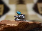 Vintage【Maisel's】Coiled Snake Silver Ring /Turquoise c.1945～