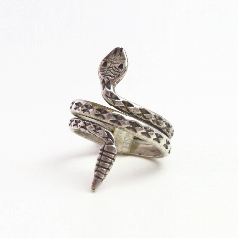Vintage【Maisel's】Coiled Rattlesnake Silver Ring w/Tag c.1940