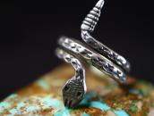 Vintage【Maisel's】Coiled Rattlesnake Silver Ring w/Tag c.1940