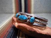 Vintage Navajo Lone Mt. Turquoise Row Cuff Bracelet  c.1950