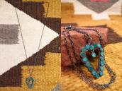 Vtg Zuni "Dishta Style" Heart Shaped Fob Necklace  c.1960～