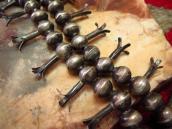 Atq Navajo Silver Squash Blossom Naja Necklace w/TQ  c.1940～