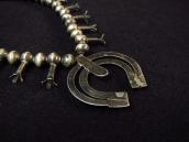 Atq Navajo Silver Squash Blossom Naja Necklace w/TQ  c.1940～