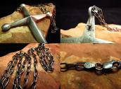 Vintage Heavy Silver Cross Fob Necklace  c.1950～