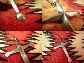 Vintage Heavy Silver Cross Fob Necklace  c.1950～