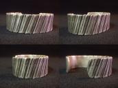 【Greg Lewis】 Acoma Bias Stamped Heavy Silver Cuff Bracelet