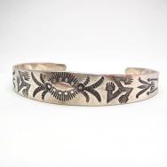 Antique Navajo Stamped Ingot Silver Cuff Bracelet  c.1920～