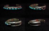 【Fred Thompson】 Navajo Vintage Cuff w/ Nine Stones  c.1960～