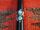 【Carl Luthey Shop】 Leaf Patched Ring w/Gem Turquoise c.1965～